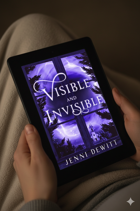 Ebook "Visible and Invisible" which is book #1 in Jenni Dewitt's Faith and Shadows Christian supernatural suspense series.